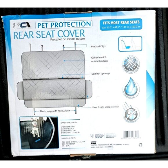 Pet Protection Rear Bench Seat Protector Water & Scratch Resistant Heavy-Duty Qu - Picture 2 of 6